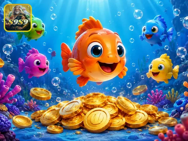 Tampilan permainan Dragon Fishing dengan sasaran naga di bawah laut